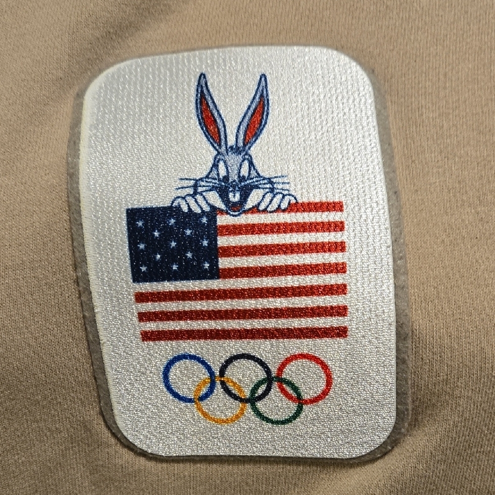 Looney Tunes X TEAM USA Olympic Beige Hoodie with USA Olympic Patch - Picture 3 of 6